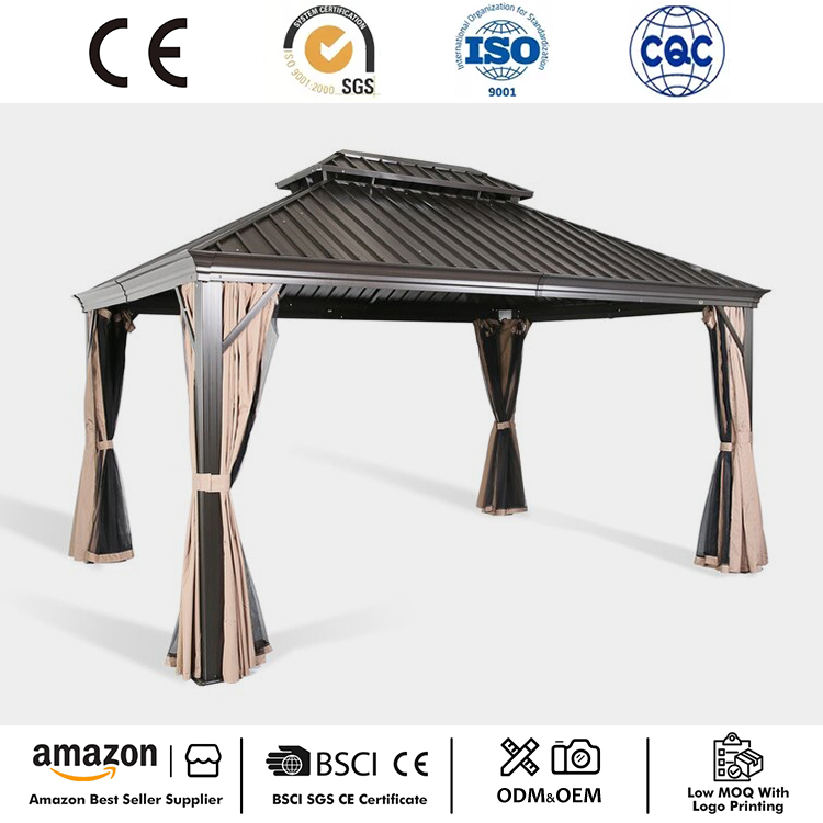 12' x 10' অ্যালুমিনিয়াম ফ্রেম হার্ডটপ গেজেবো